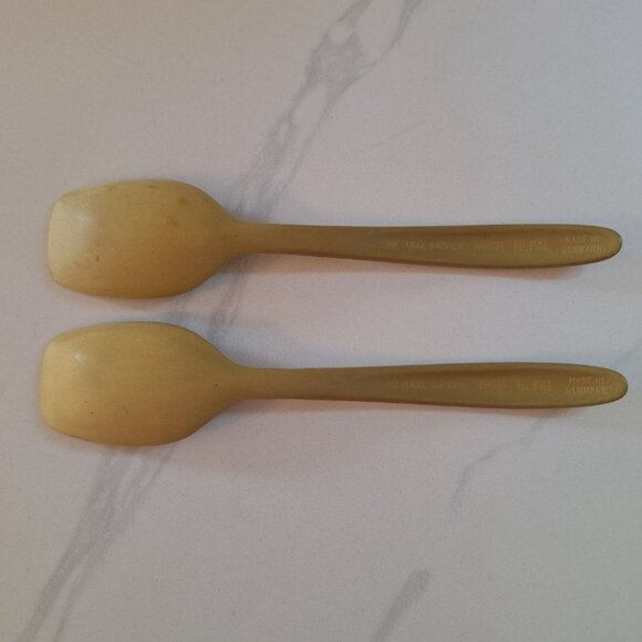 Lille Kirsten Rosti Mepal Denmark Spoons Vintage 7.5 Inch Small Serving Set of 2 - Picture 3 of 8